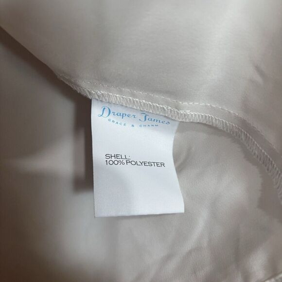 Draper James Top Womens 8 White Sheer Tie Sleeve Round Neck Blouse - Picture 8 of 9